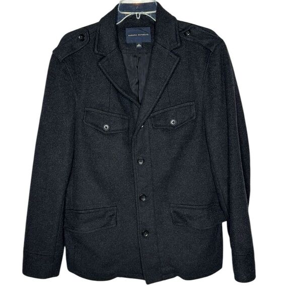 Banana Republic Wool/Cashmere Blend Men’s Military Jacket. Size Medium. - Picture 1 of 8